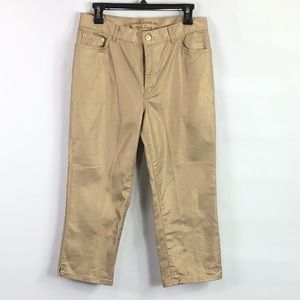 Lauren Ralph Lauren capris cropped gold pants women’s size 8